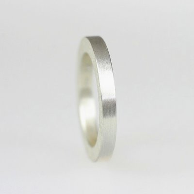 Ring in 925/_ Silber, 3mm breit, mattierte Oberfläche